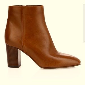 AQUATALIA Florita Polished Calf Leather Cognac Booties Size 6 1/2 M